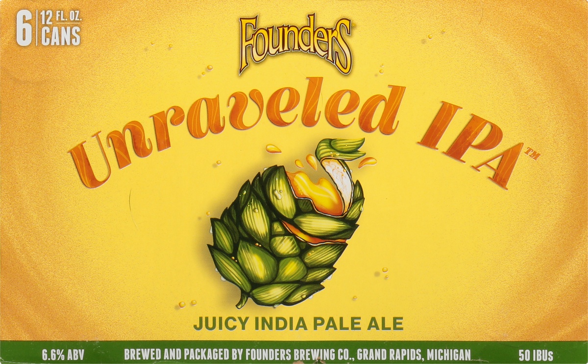 slide 8 of 8, Founders Brewing Co. Founders Brewing Company Unraveled IPA, 6 ct; 12 oz