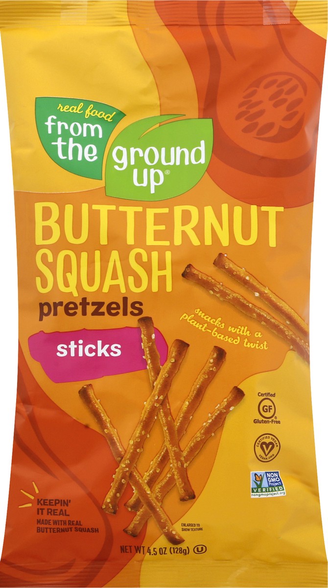 slide 9 of 10, From The Ground Up Sticks Butternut Squash Pretzels 4.5 oz, 4.5 oz