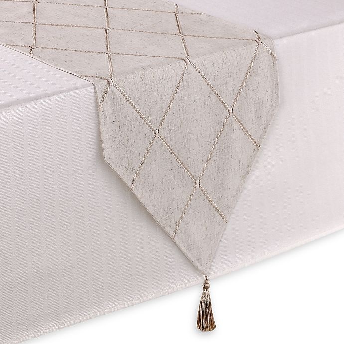 slide 1 of 1, Sam Hedaya Wellington Table Runner - Cream, 90 in