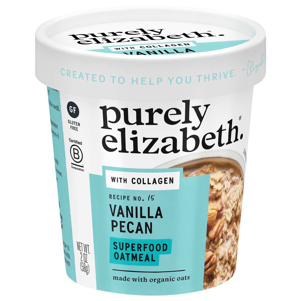 slide 5 of 9, Purely Elizabeth Vanilla Pecan Collagen Protein Oats 2 oz, 2 oz