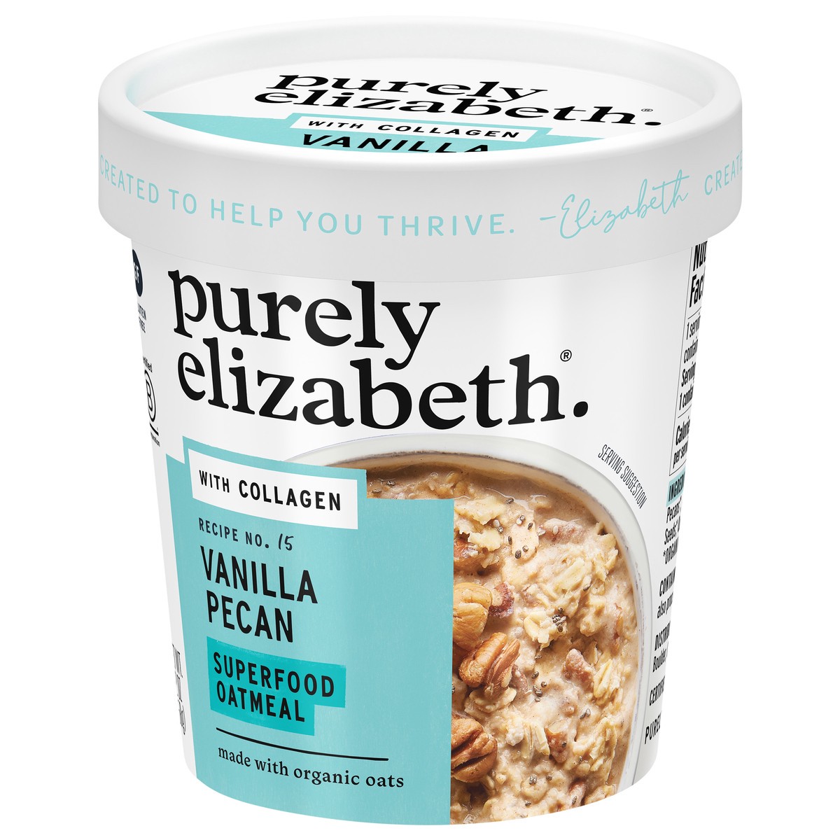 slide 4 of 9, Purely Elizabeth Vanilla Pecan Collagen Protein Oats 2 oz, 2 oz