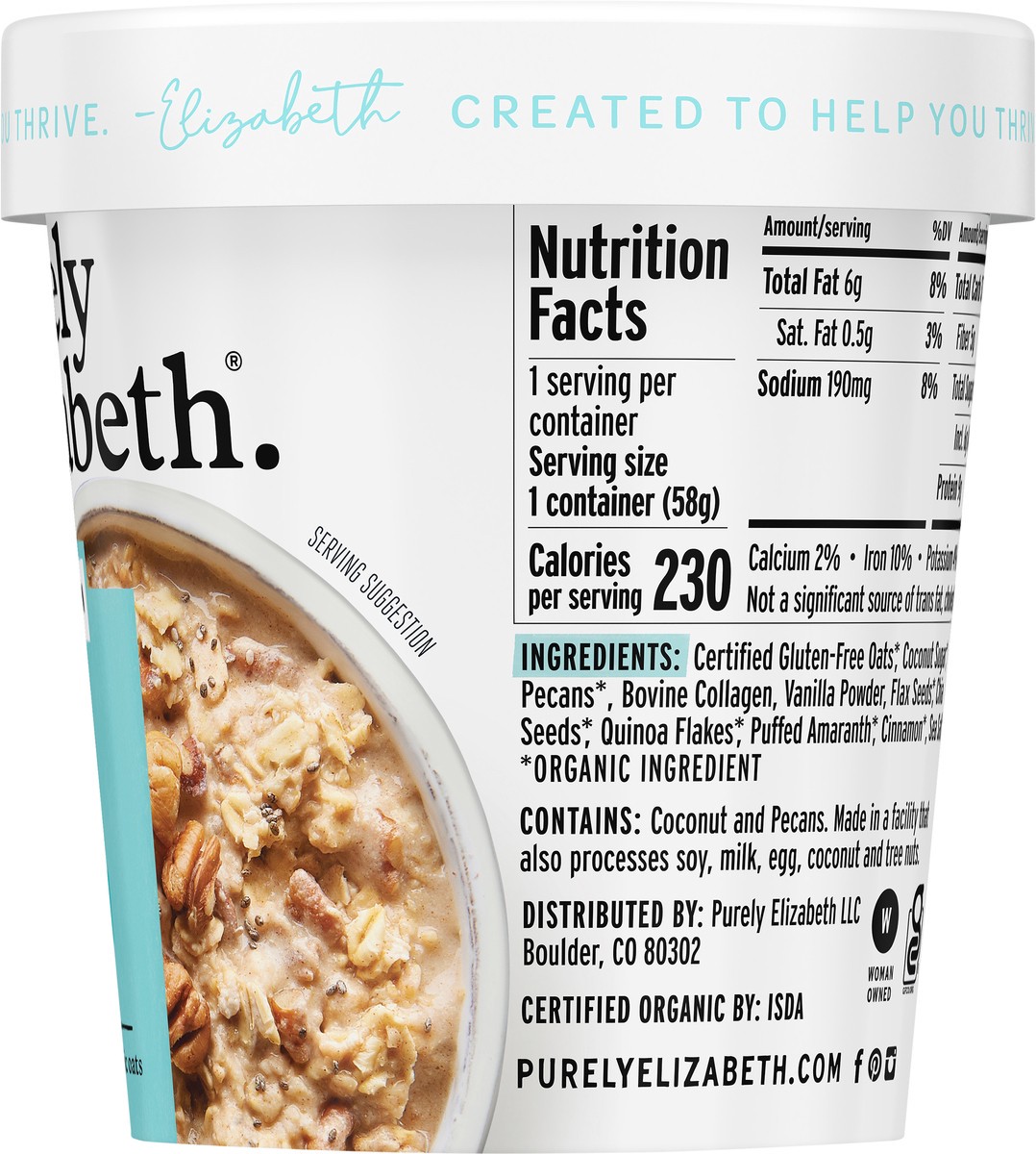 slide 2 of 9, Purely Elizabeth Vanilla Pecan Collagen Protein Oats 2 oz, 2 oz