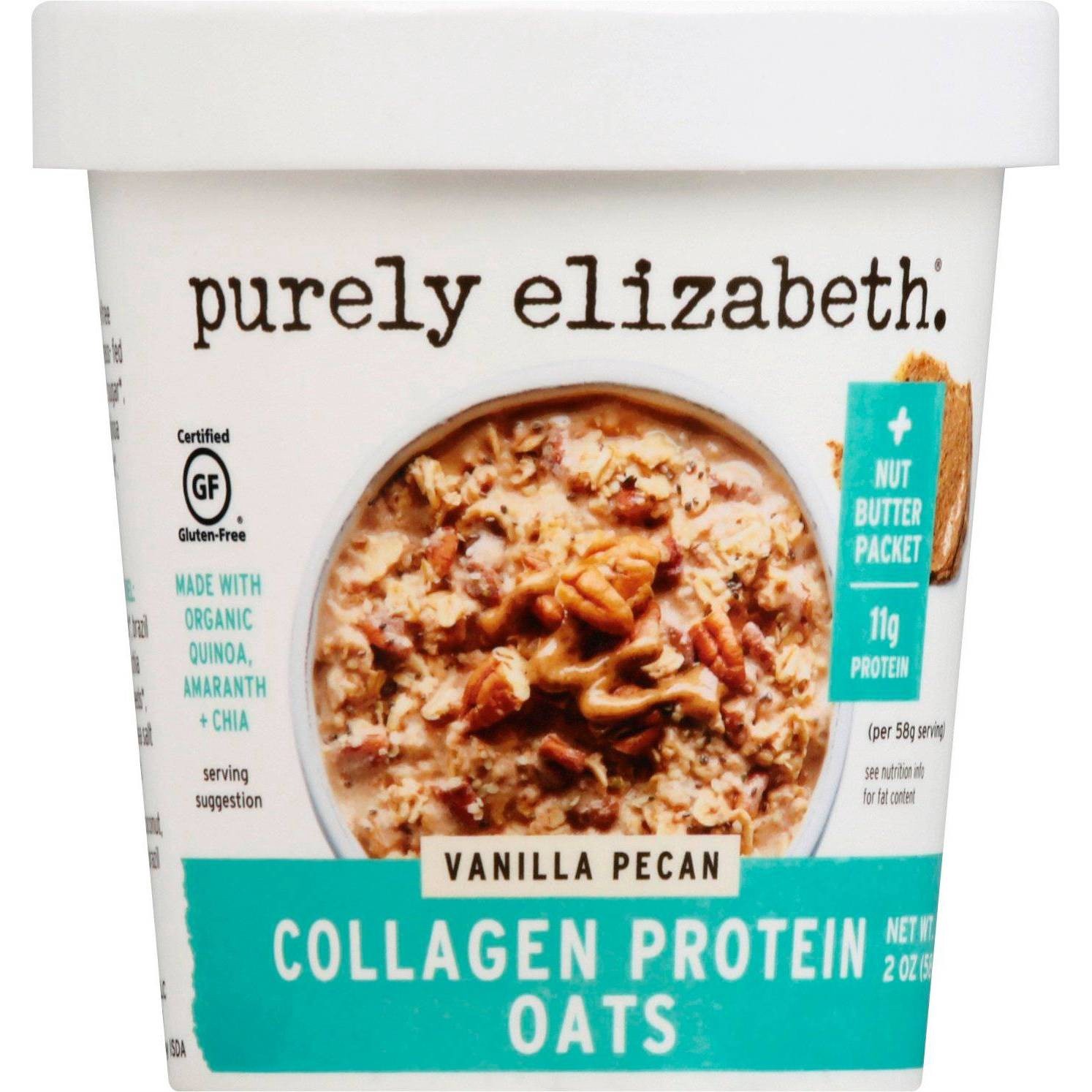 slide 1 of 9, Purely Elizabeth Vanilla Pecan Collagen Protein Oats 2 oz, 2 oz