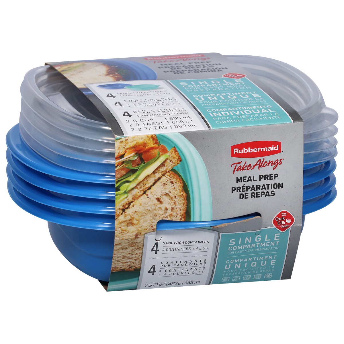slide 5 of 9, Rubbermaid TakeAlongs On The Go Food Storage Containers, 4 ct