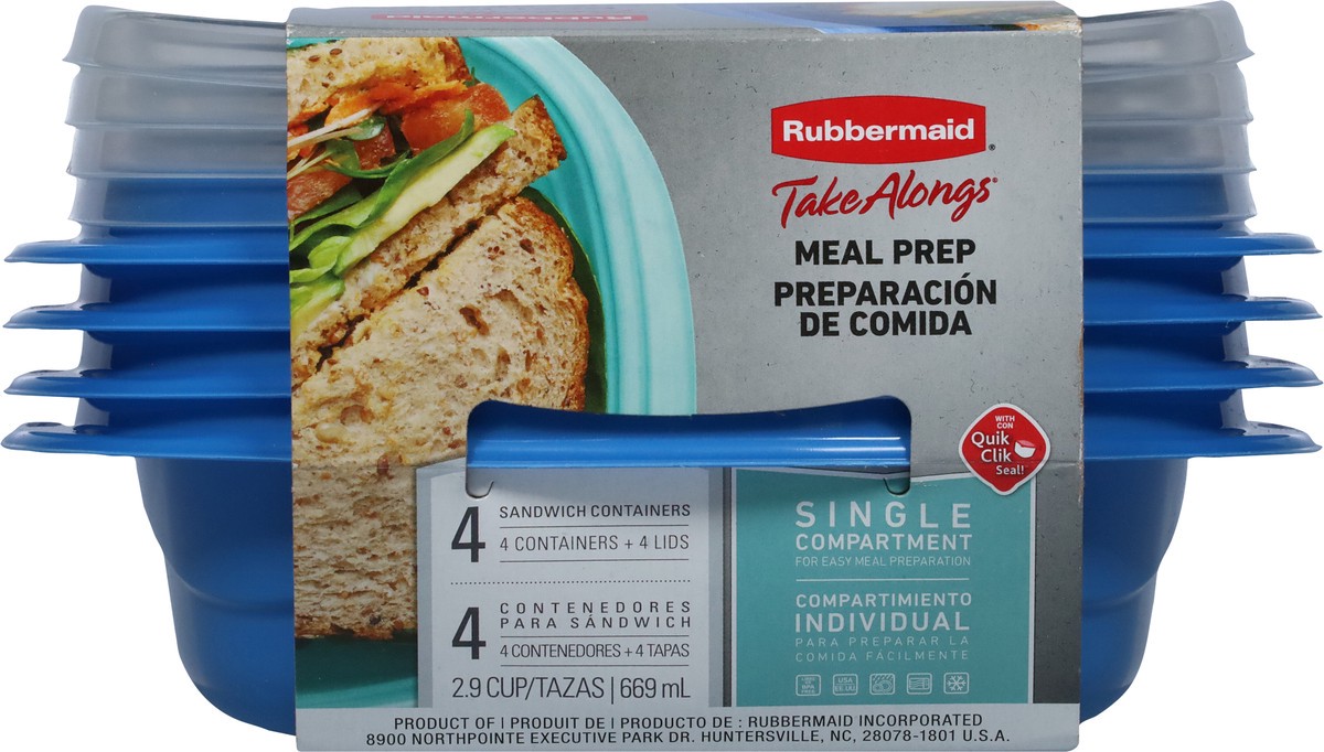 slide 9 of 9, Rubbermaid TakeAlongs On The Go Food Storage Containers, 4 ct