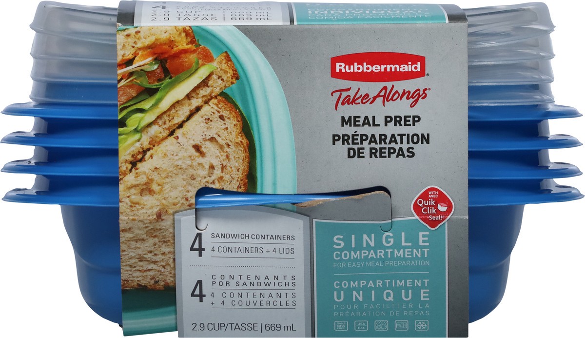 slide 6 of 9, Rubbermaid TakeAlongs On The Go Food Storage Containers, 4 ct