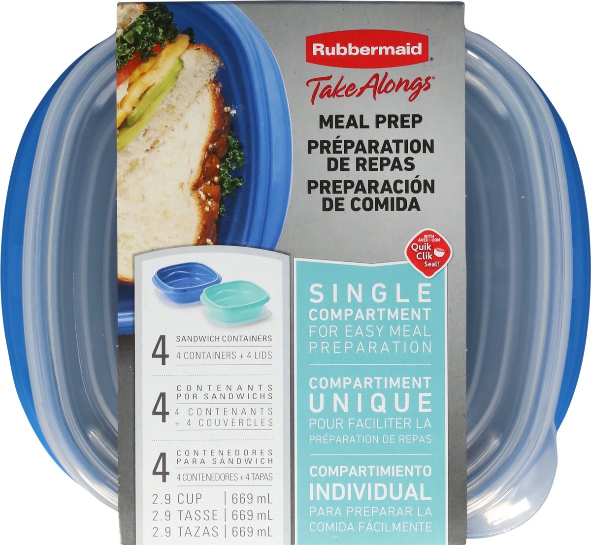 slide 2 of 9, Rubbermaid TakeAlongs On The Go Food Storage Containers, 4 ct