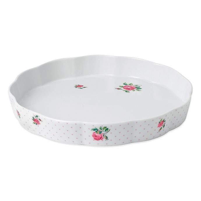 slide 1 of 1, Royal Albert New Country Roses Baking Bliss Large Tart Dish, 1 ct