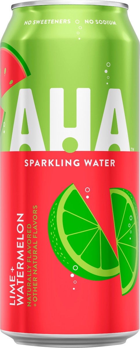 slide 2 of 2, Coca-Cola AHA Lime + Watermelon Sparkling Water - 16 fl oz Can, 16 fl oz