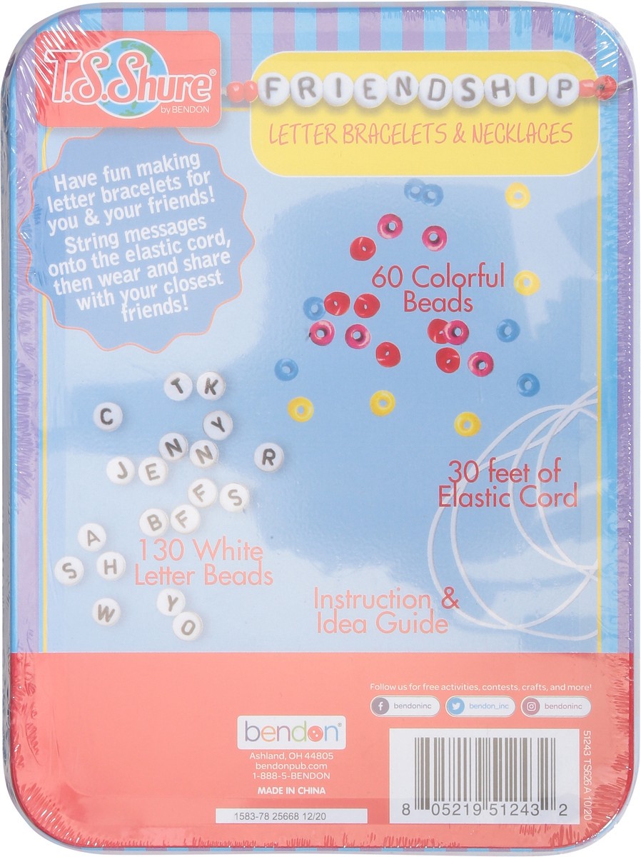 slide 9 of 9, T.S. Shure Friendship 6+ Letter Bracelets & Necklaces 1 ea, 1 ct