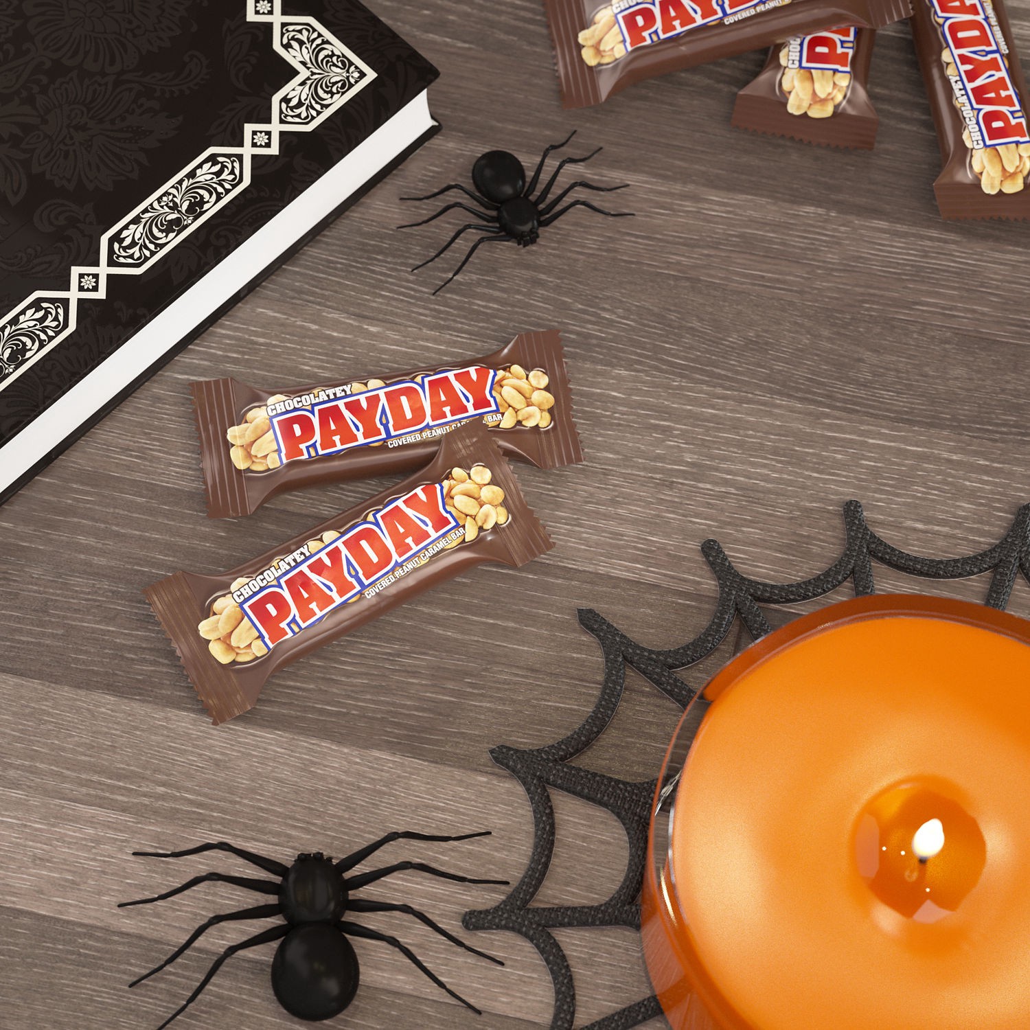 slide 3 of 8, PAYDAY Chocolatey Peanut Caramel Snack Size, Halloween Candy Bag, 10.64 oz, 10.64 oz