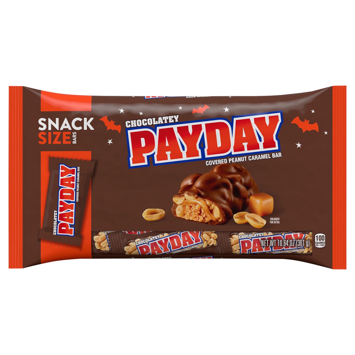 slide 1 of 8, PAYDAY Chocolatey Peanut Caramel Snack Size, Halloween Candy Bag, 10.64 oz, 10.64 oz