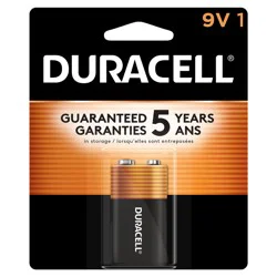 Duracell Coppertop 9V Alkaline Batteries, 1/Pack