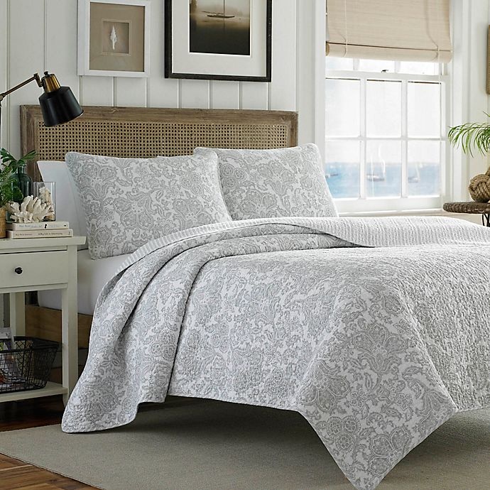 slide 1 of 3, Tommy Bahama Island Memory Reversible King Quilt Set - Grey, 3 ct