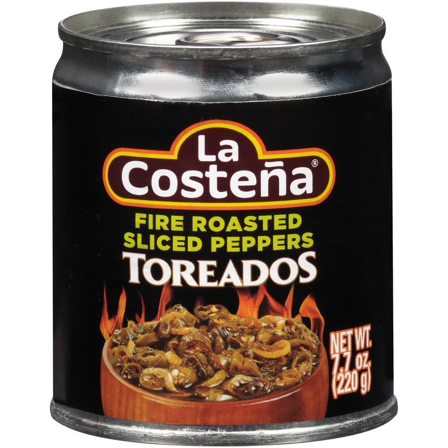 slide 1 of 8, La Costeña Fire Roasted Sliced Peppers Toreados, 7.7 oz