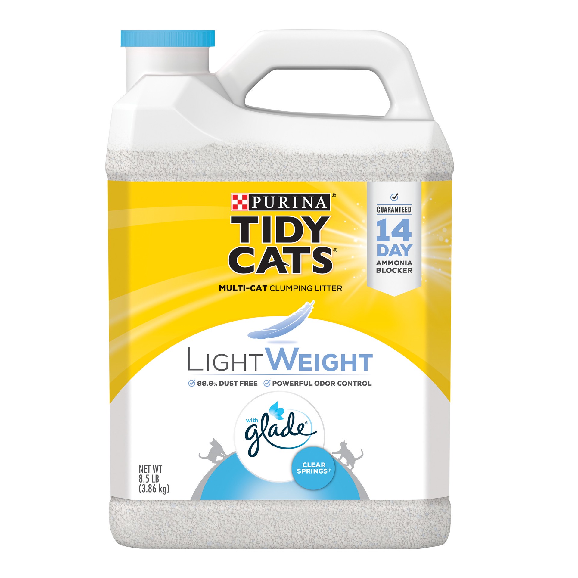 slide 1 of 12, Tidy Cats Purina Tidy Cats Low Dust, Multi Cat, Clumping Cat Litter Odor Control Formula, LightWeight Glade Clear Springs, 8.5 lb