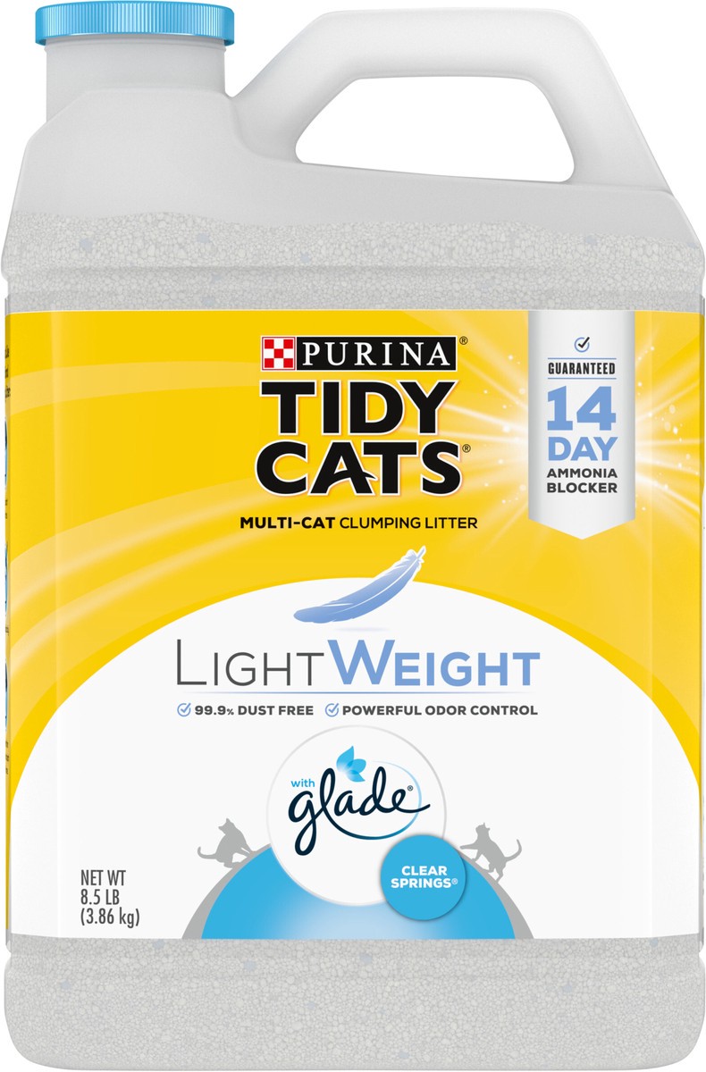 slide 9 of 12, Tidy Cats Purina Tidy Cats Low Dust, Multi Cat, Clumping Cat Litter Odor Control Formula, LightWeight Glade Clear Springs, 8.5 lb