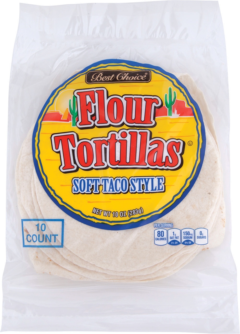 slide 1 of 1, Best Choice Soft Taco Style Flour Tortillas, 10 ct