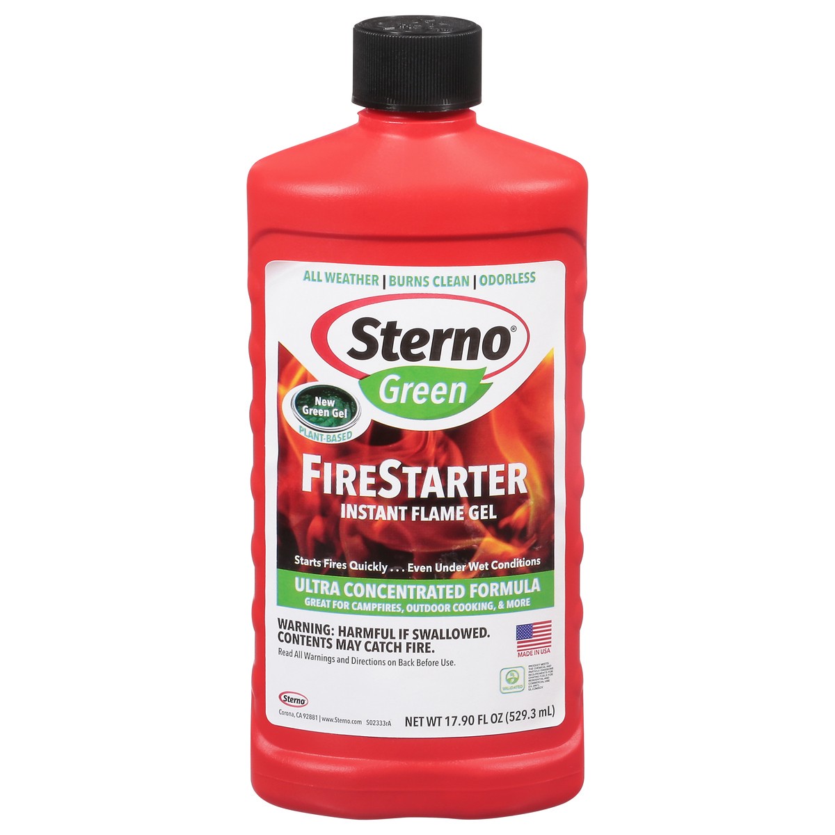 slide 1 of 6, Sterno Green Firestarter Instant Flame Gel 17.90 fl oz, 17.90 fl oz