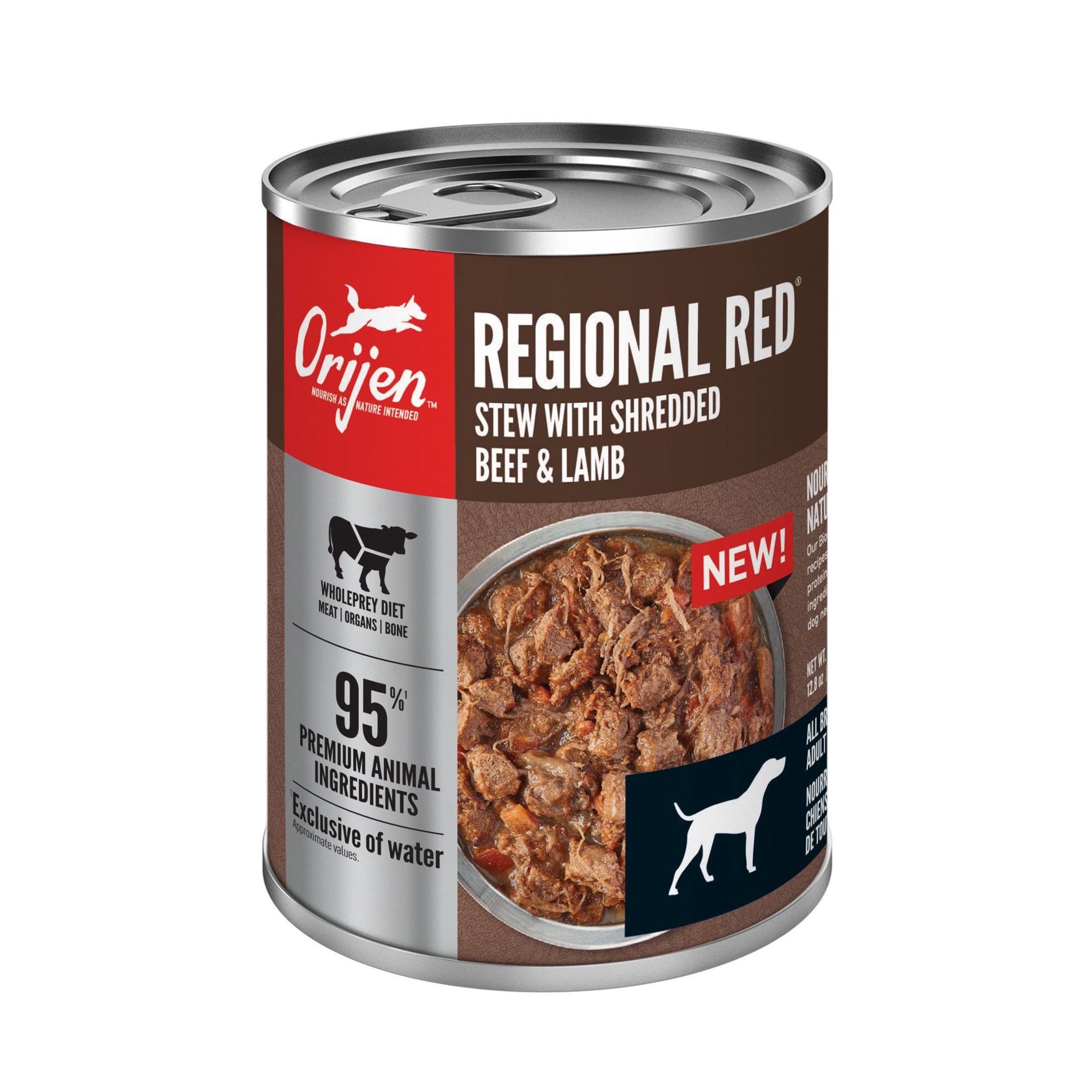 slide 1 of 5, ORIJEN Premium Wet Dog Food Regional Red Stew, 12.8oz, case of 12 cans, 12.8 oz