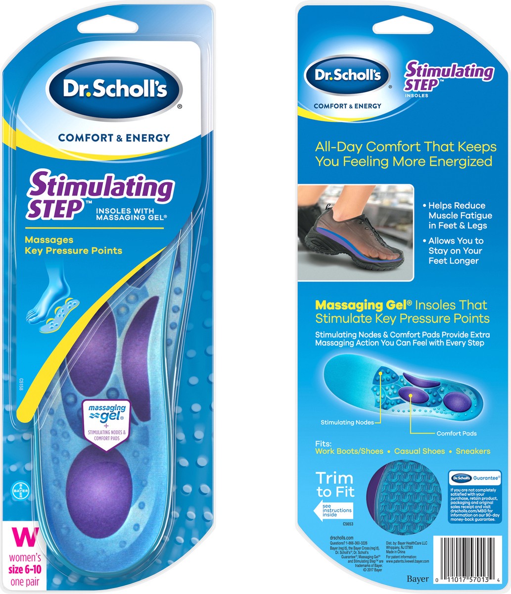 slide 2 of 5, Dr. Scholl's Stimulating Step with Massaging Gel Women's Insoles 1 ea, 1 ct