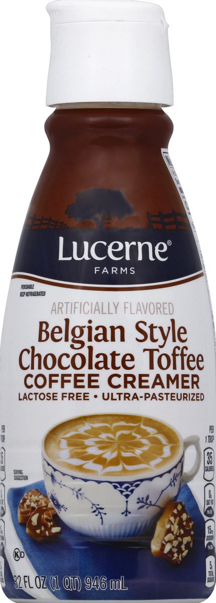 slide 3 of 4, Lucerne Dairy Farms Coffee Creamer Belgian Chocolate Toffee, 32 fl oz