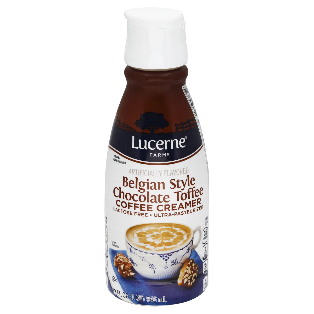 slide 1 of 4, Lucerne Dairy Farms Coffee Creamer Belgian Chocolate Toffee, 32 fl oz