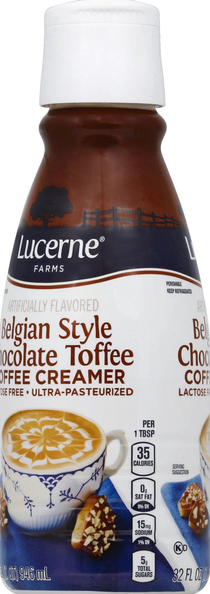 slide 4 of 4, Lucerne Dairy Farms Coffee Creamer Belgian Chocolate Toffee, 32 fl oz