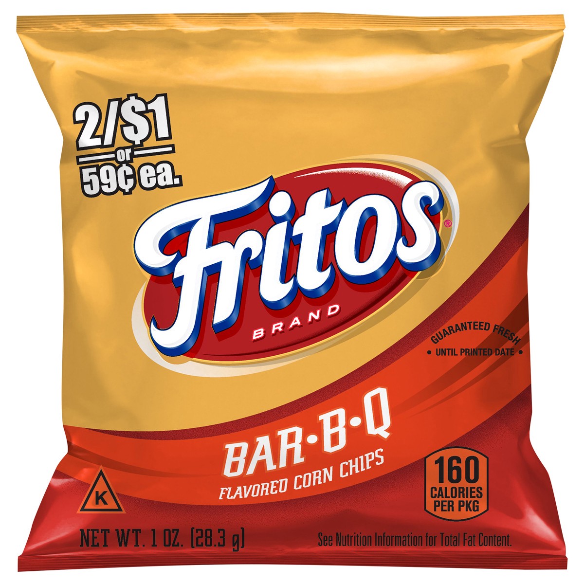 slide 1 of 1, Fritos Corn Chips Bar.B.Q Flavored, 1 oz