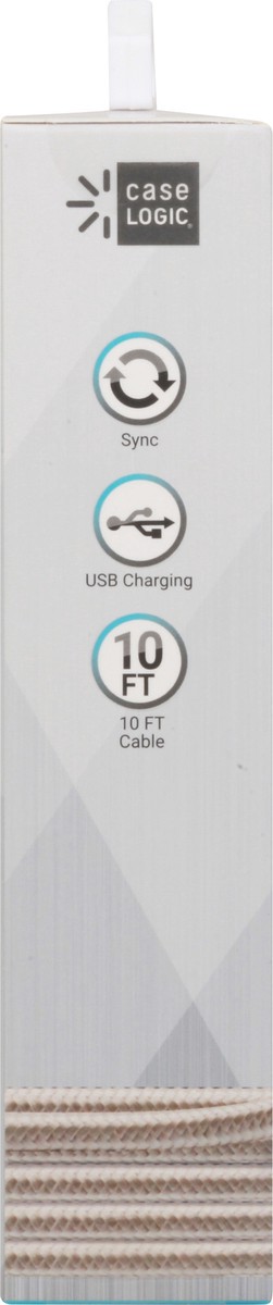 slide 8 of 10, Case Logic iPhone Lightning Cable Fabric Gold, 1 ct