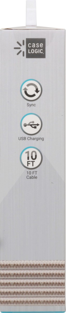 slide 3 of 10, Case Logic iPhone Lightning Cable Fabric Gold, 1 ct