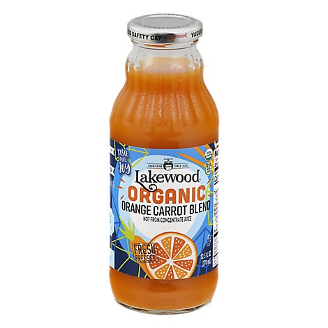slide 1 of 1, Lakewood Organic Pure Fruit Juice No Sugar Added Orange Plus Carrot, 12.5 oz