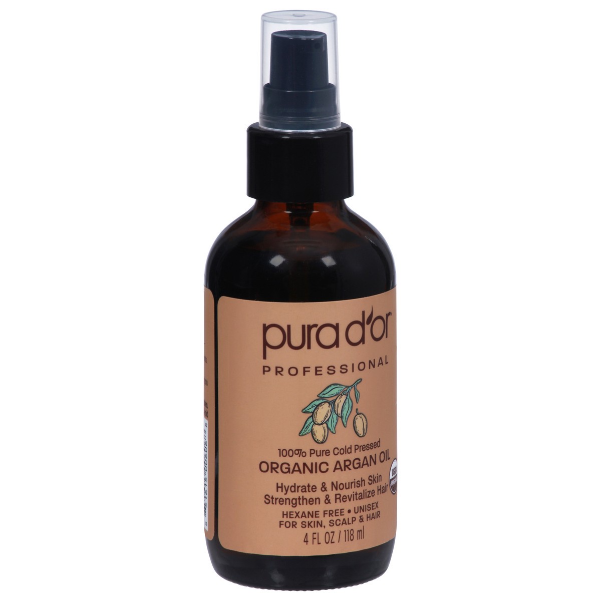 slide 3 of 9, PURA D'OR Professional Organic Argan Oil 4 fl oz, 4 fl oz