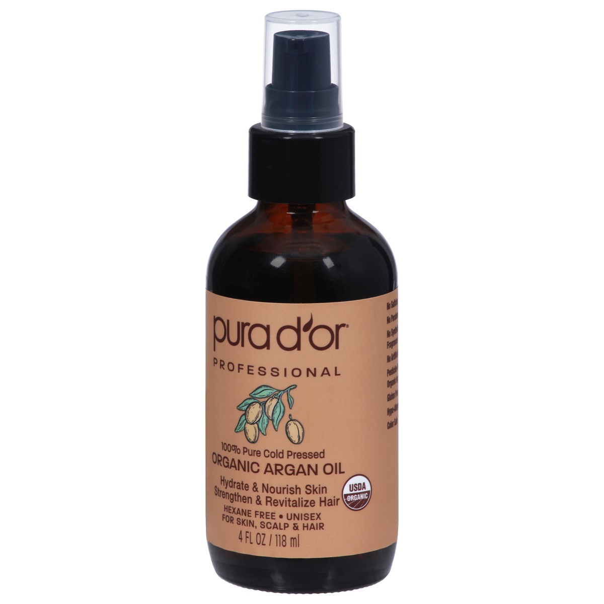 slide 4 of 9, PURA D'OR Professional Organic Argan Oil 4 fl oz, 4 fl oz