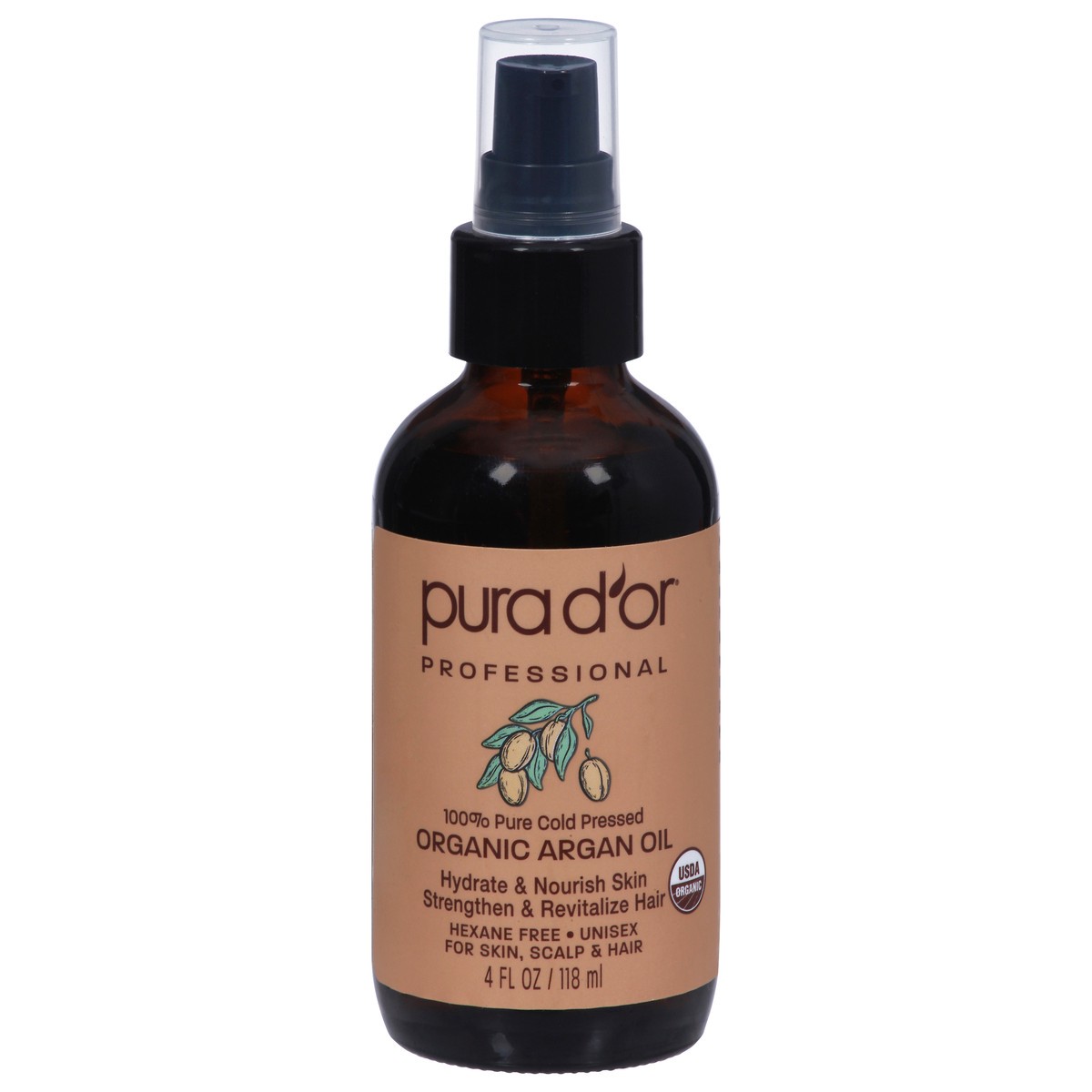 slide 1 of 9, PURA D'OR Professional Organic Argan Oil 4 fl oz, 4 fl oz