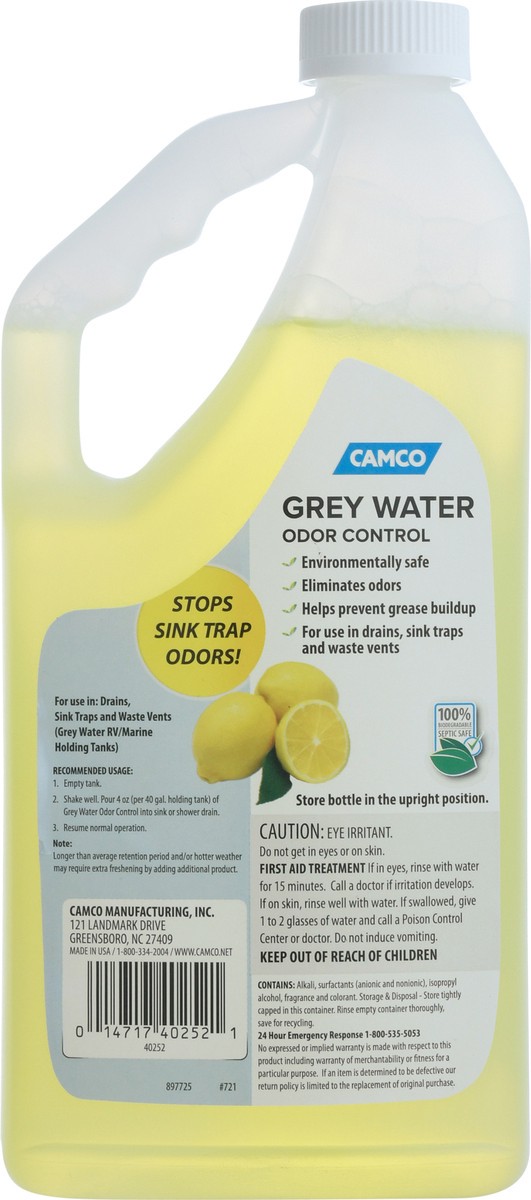 slide 4 of 9, Camco TST Lemon Scent Grey Water Odor Control 32 fl oz, 32 fl oz