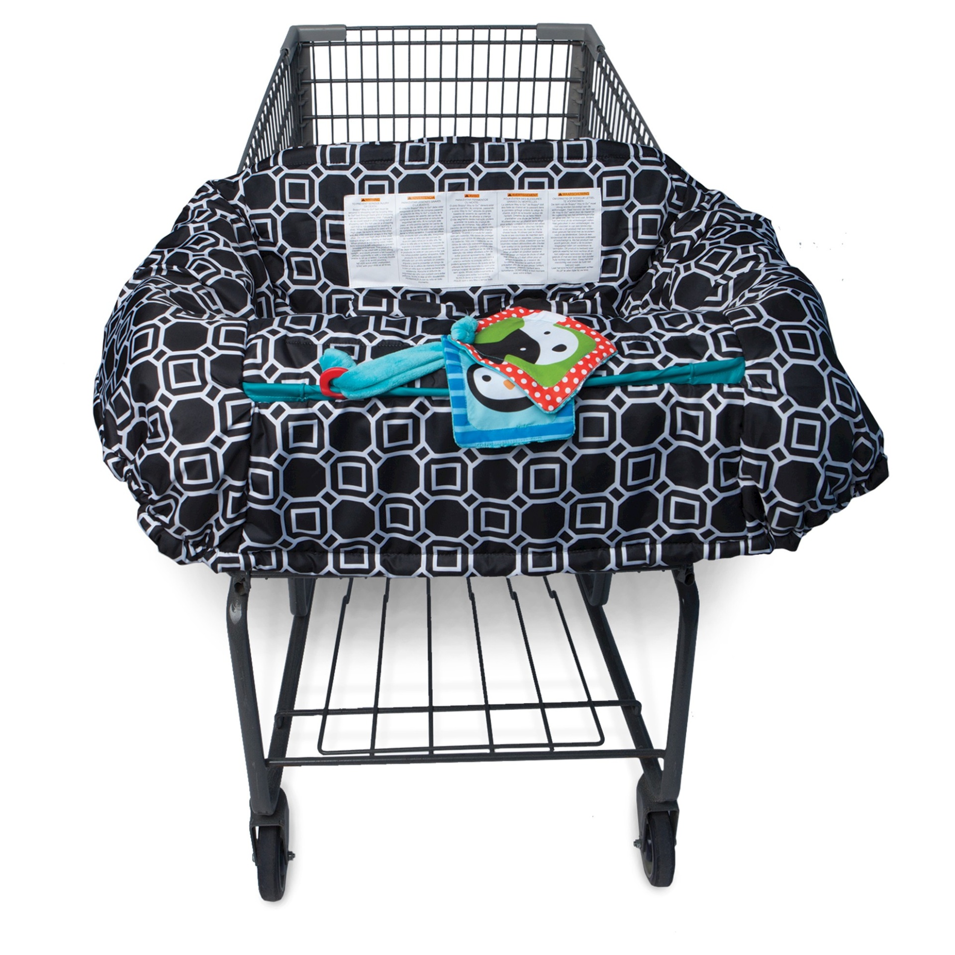 slide 1 of 4, Boppy City Squares Grocery Cart Cover, 1 ct