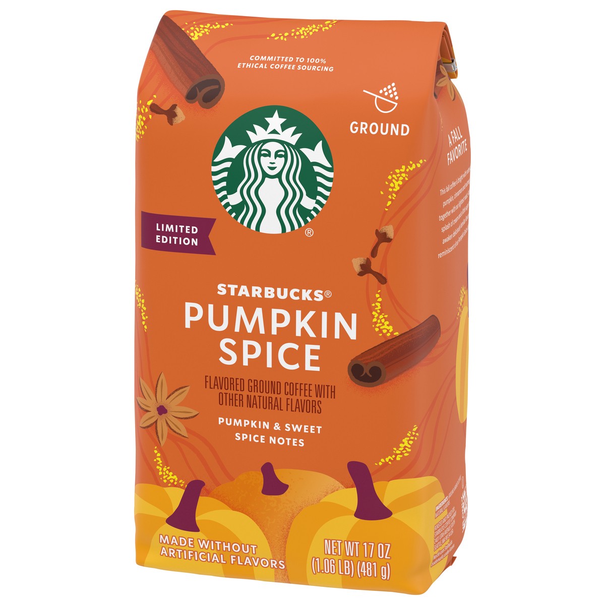 slide 3 of 9, Starbucks Ground Pumpkin Spice Coffee 17 oz, 17 oz