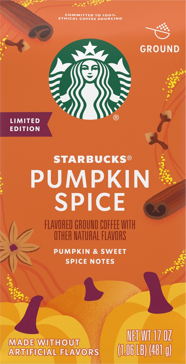 slide 6 of 9, Starbucks Ground Pumpkin Spice Coffee 17 oz, 17 oz