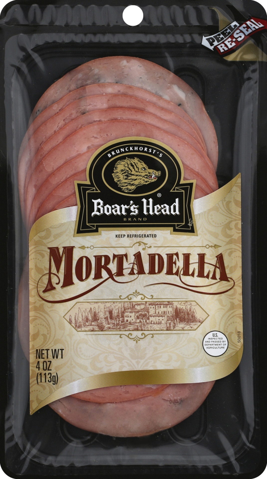slide 1 of 1, Boar's Head Mortadella, Sliced, 4 oz