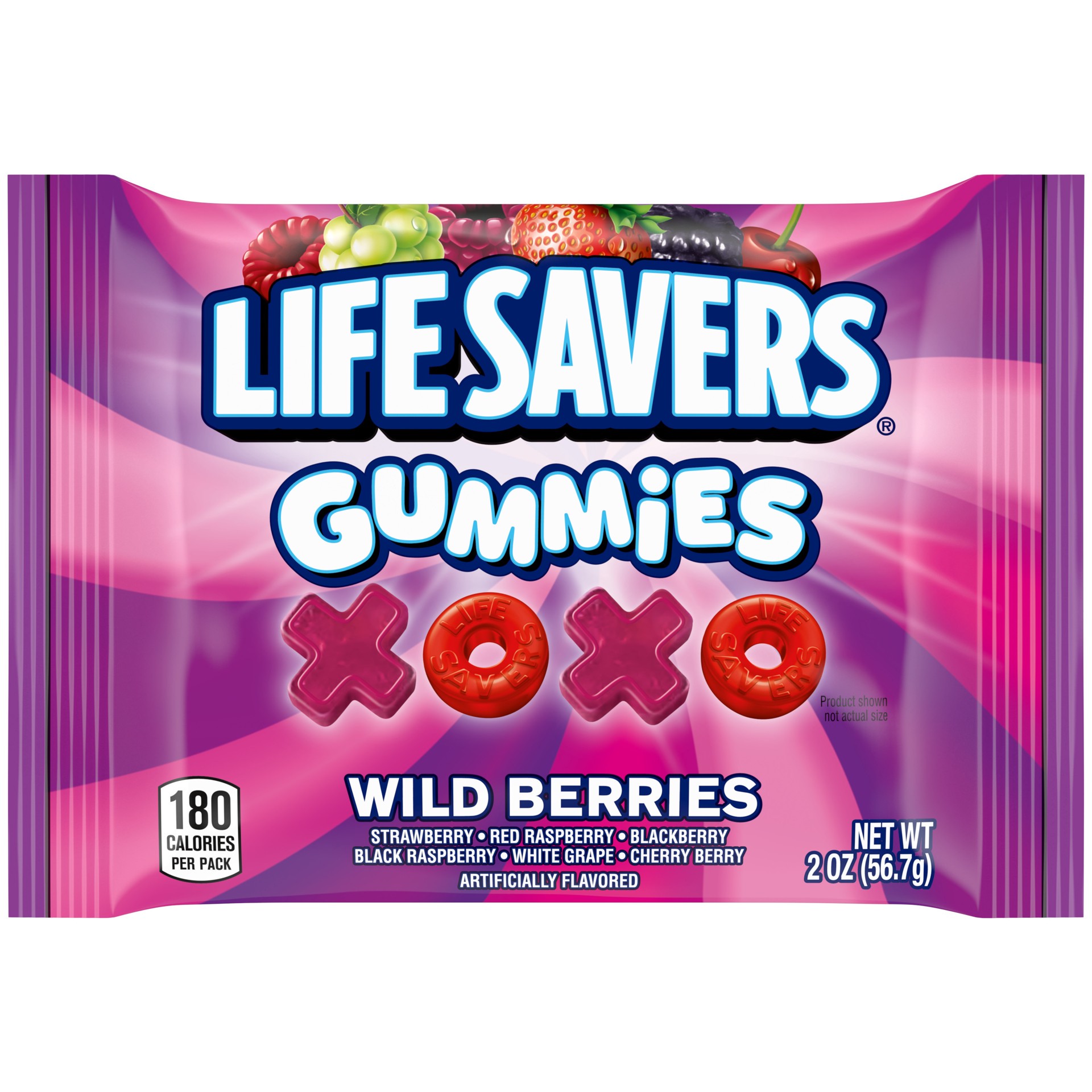 slide 1 of 13, LIFE SAVERS Gummies Wild Berries Message Hearts & Rings Valentines Day Candy, 2 oz Bag, 2 oz