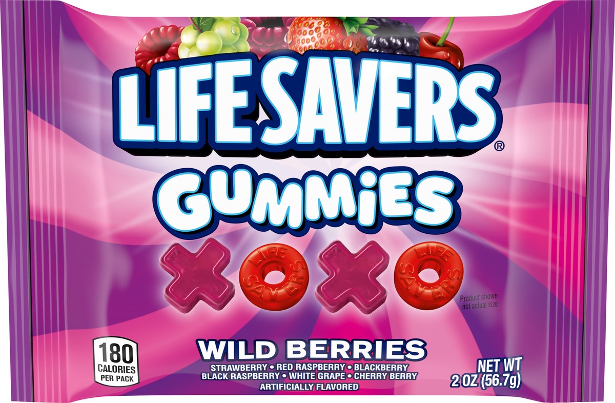 slide 10 of 13, LIFE SAVERS Gummies Wild Berries Message Hearts & Rings Valentines Day Candy, 2 oz Bag, 2 oz