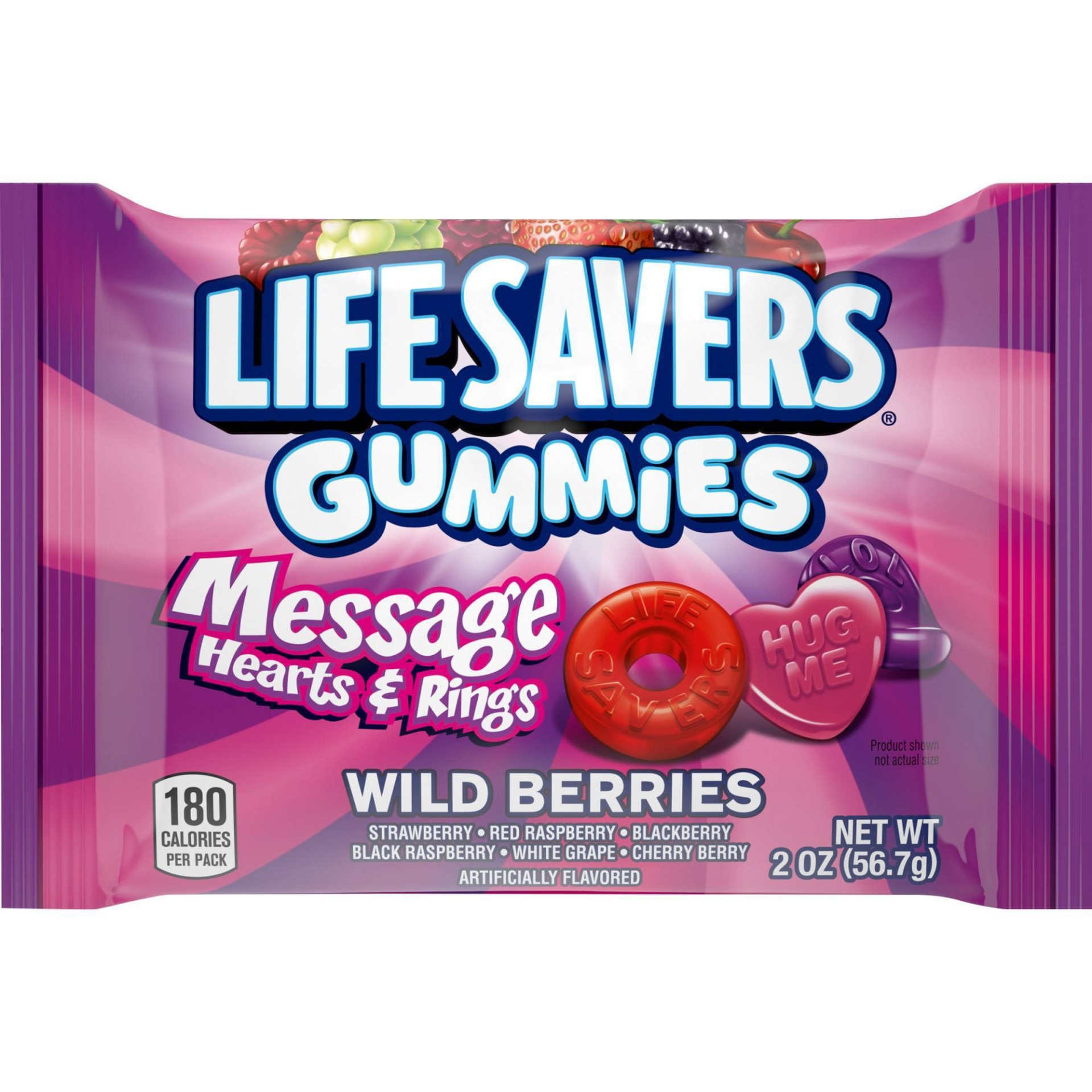 slide 1 of 1, Life Savers Gummies Valentine's Message Hearts &; Rings Wild Berries, 2 oz