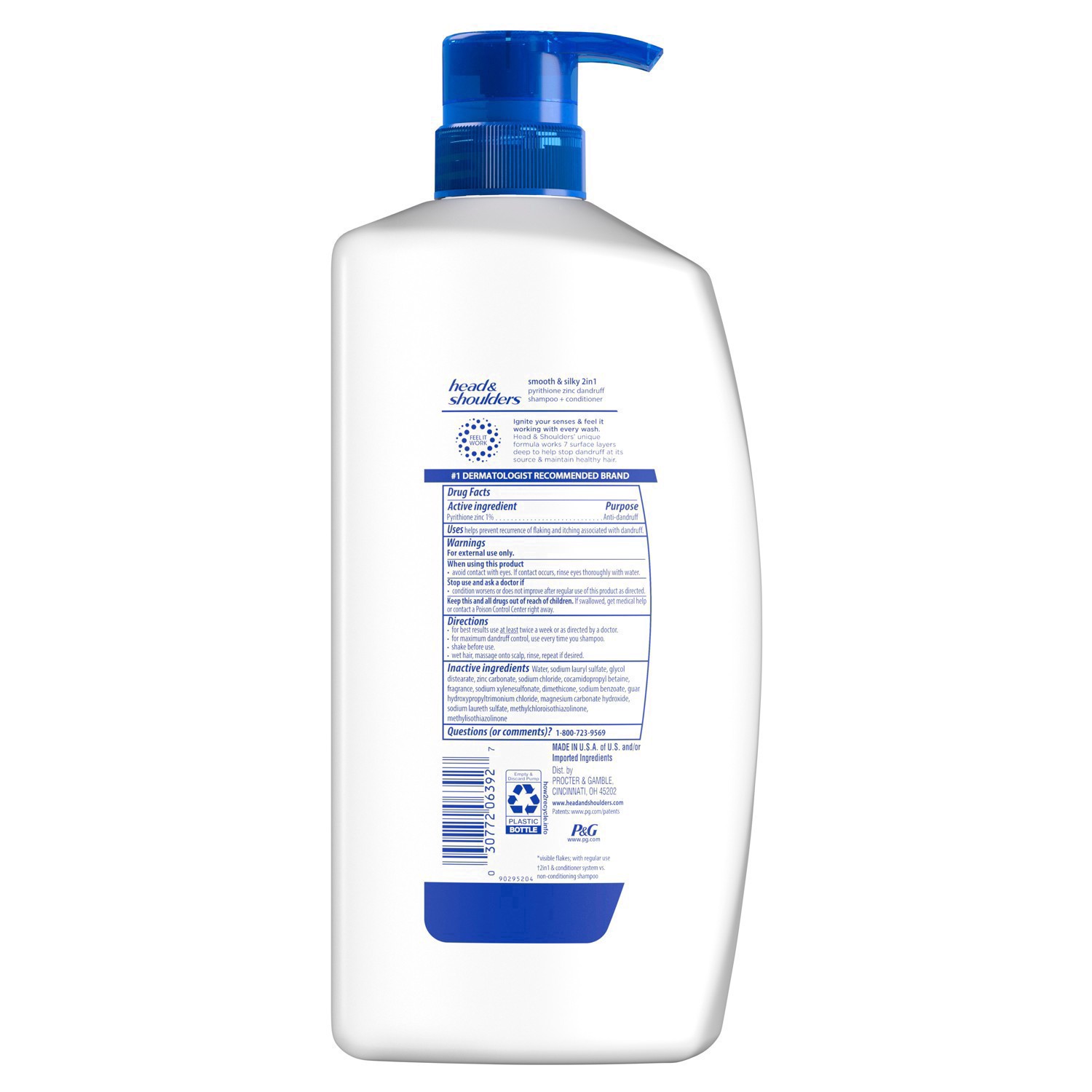 slide 20 of 33, Head & Shoulders 2-in-1 Dandruff Shampoo and Conditioner, Anti-Dandruff Treatment, Smooth and Silky for Daily Use, Paraben-Free - 28.2 fl oz, 31.4 oz