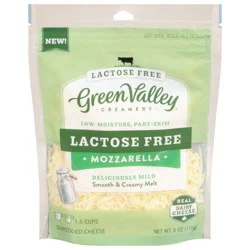 Green Valley Organics Creamery Low-Moisture Part-Skim Lactose Free Mozzarella Shredded Cheese 6 oz