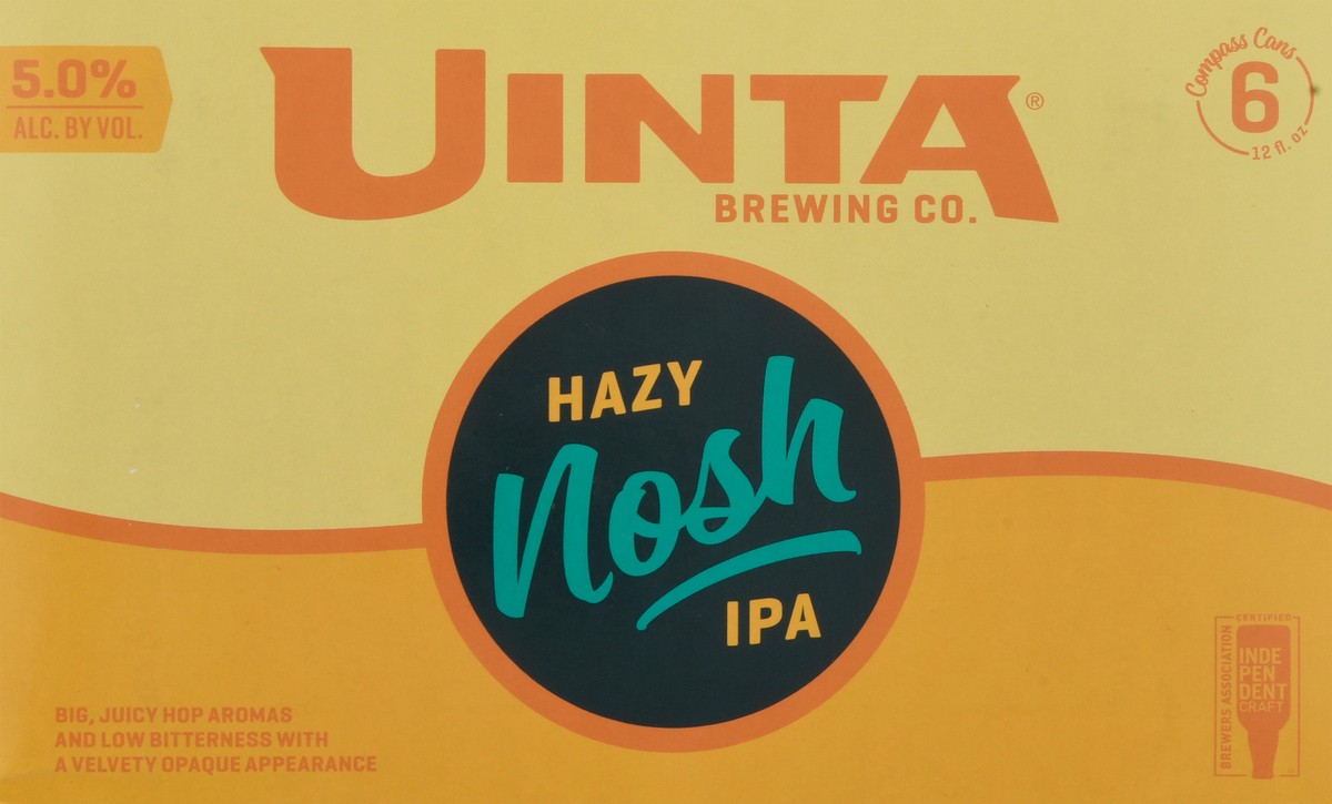 slide 9 of 9, Uinta Brewing Co. Hazy Nosh IPA Beer 6-12 fl oz Cans, 6 ct; 12 oz