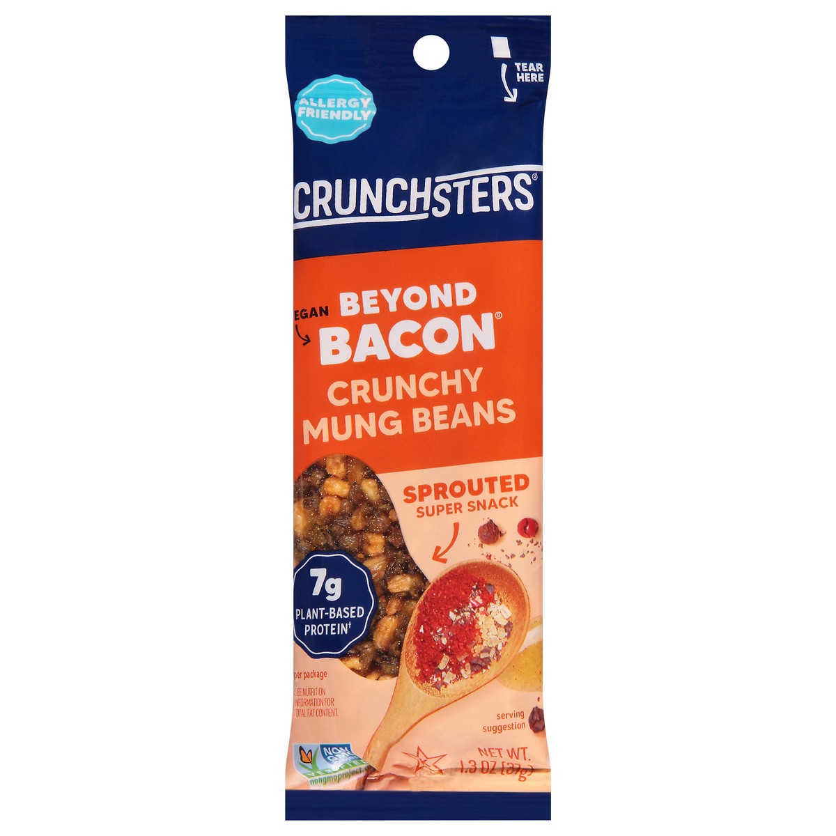 slide 1 of 1, Crunchsters Beyond Becon Crunchy Mung Beans 1.3 oz, 1.3 oz