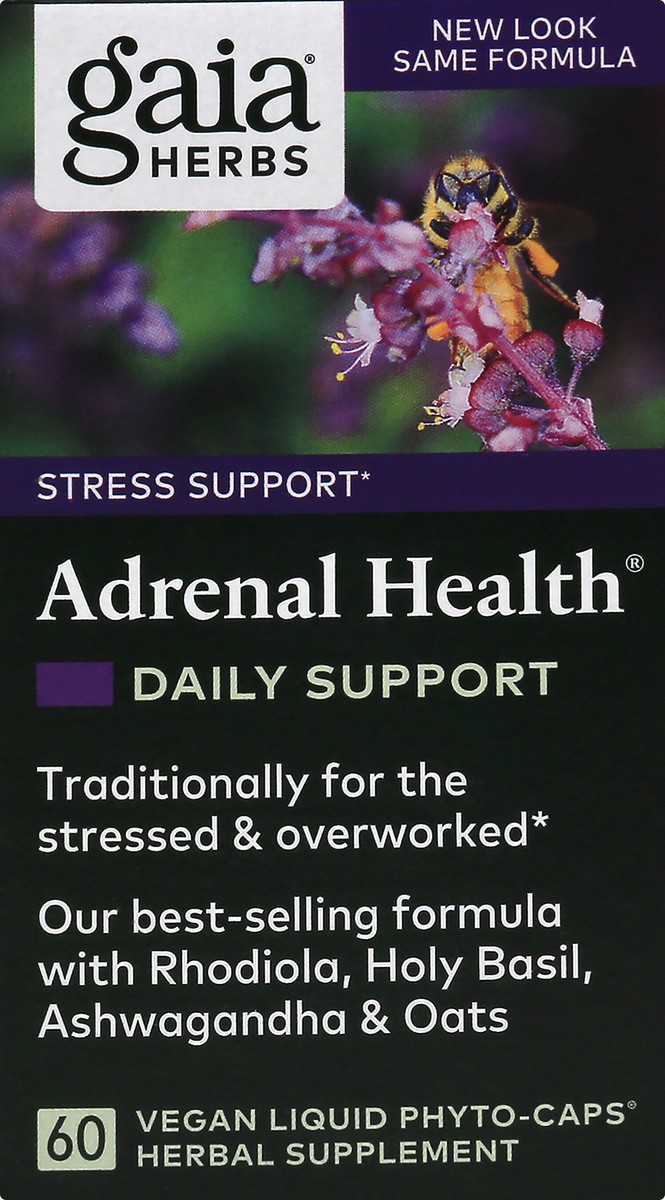 slide 1 of 1, Gaia Herbs Adrenal Health Daily Support Herbal Supplement, 60 ct