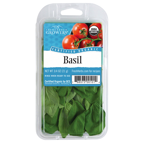 slide 1 of 1, Shenandoah Growers Organic Basil, 0.75 oz