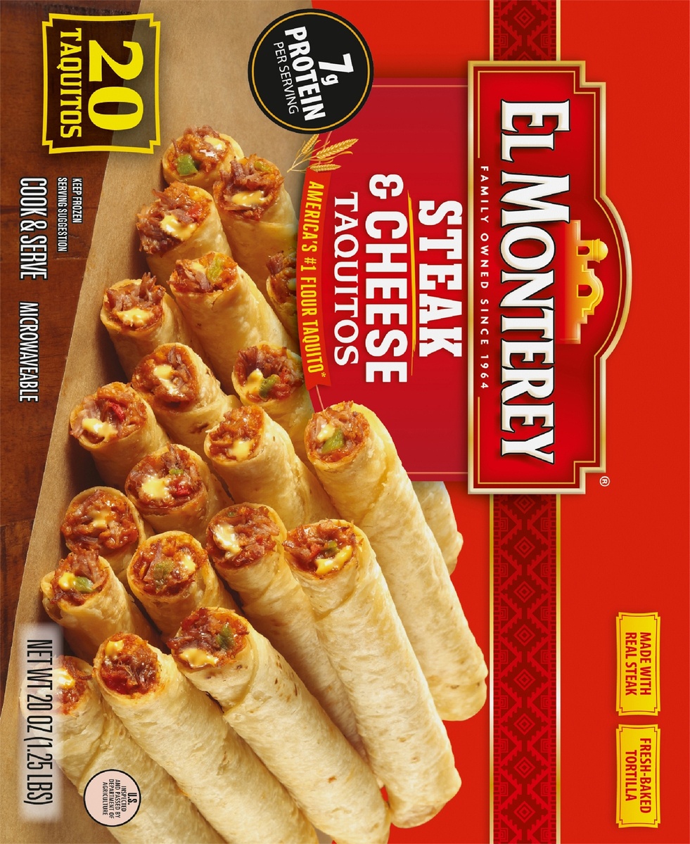 slide 8 of 9, El Monterey Beef And Cheese Taquitos, 21 ct